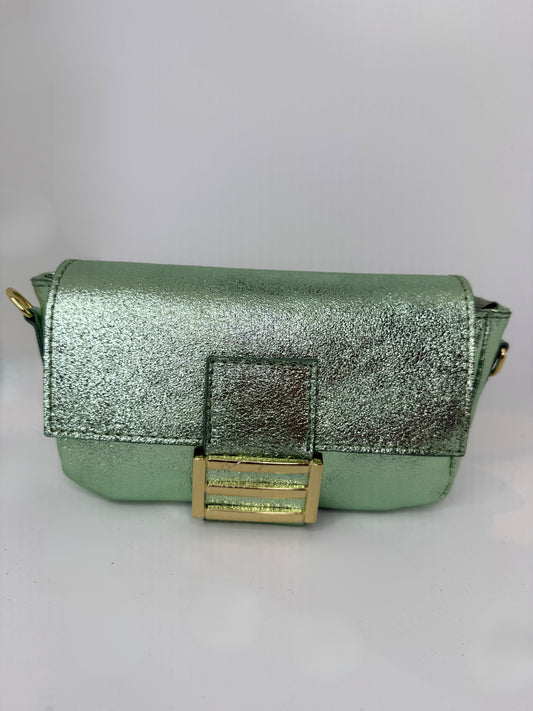 Italian Leather Metallic Purse