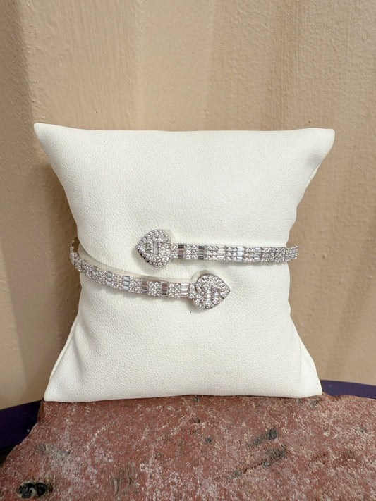 Moissanite Heart Cuff Bracelet