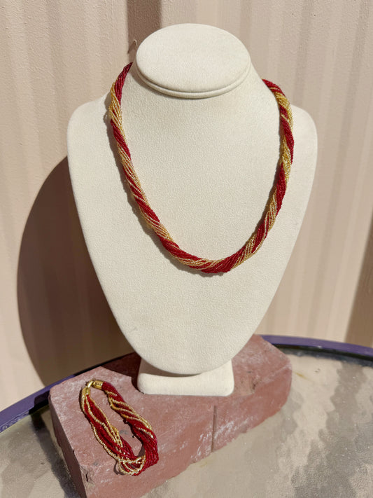 Italian Twist Necklace and Bracelet Set