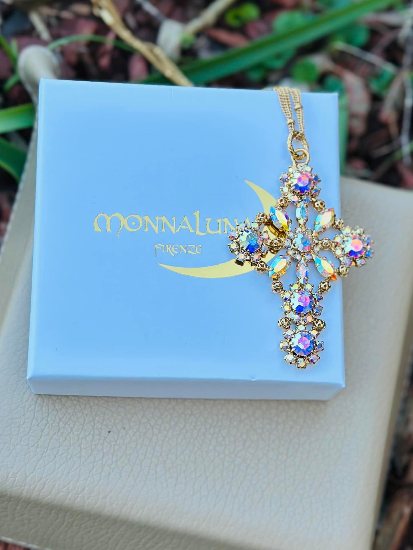 MonnaLuna Clear Cross Necklace