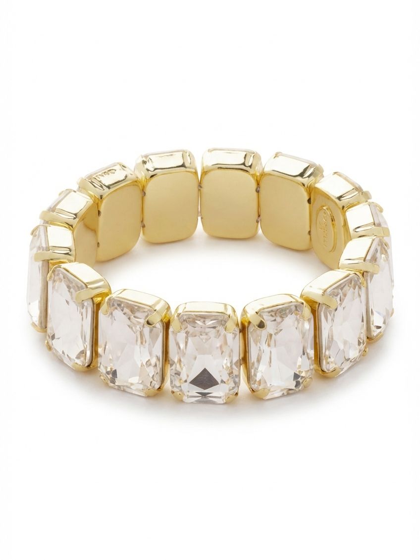 Sorrelli Crystal 7 Inch Emerald Cut Stretch Bracelet