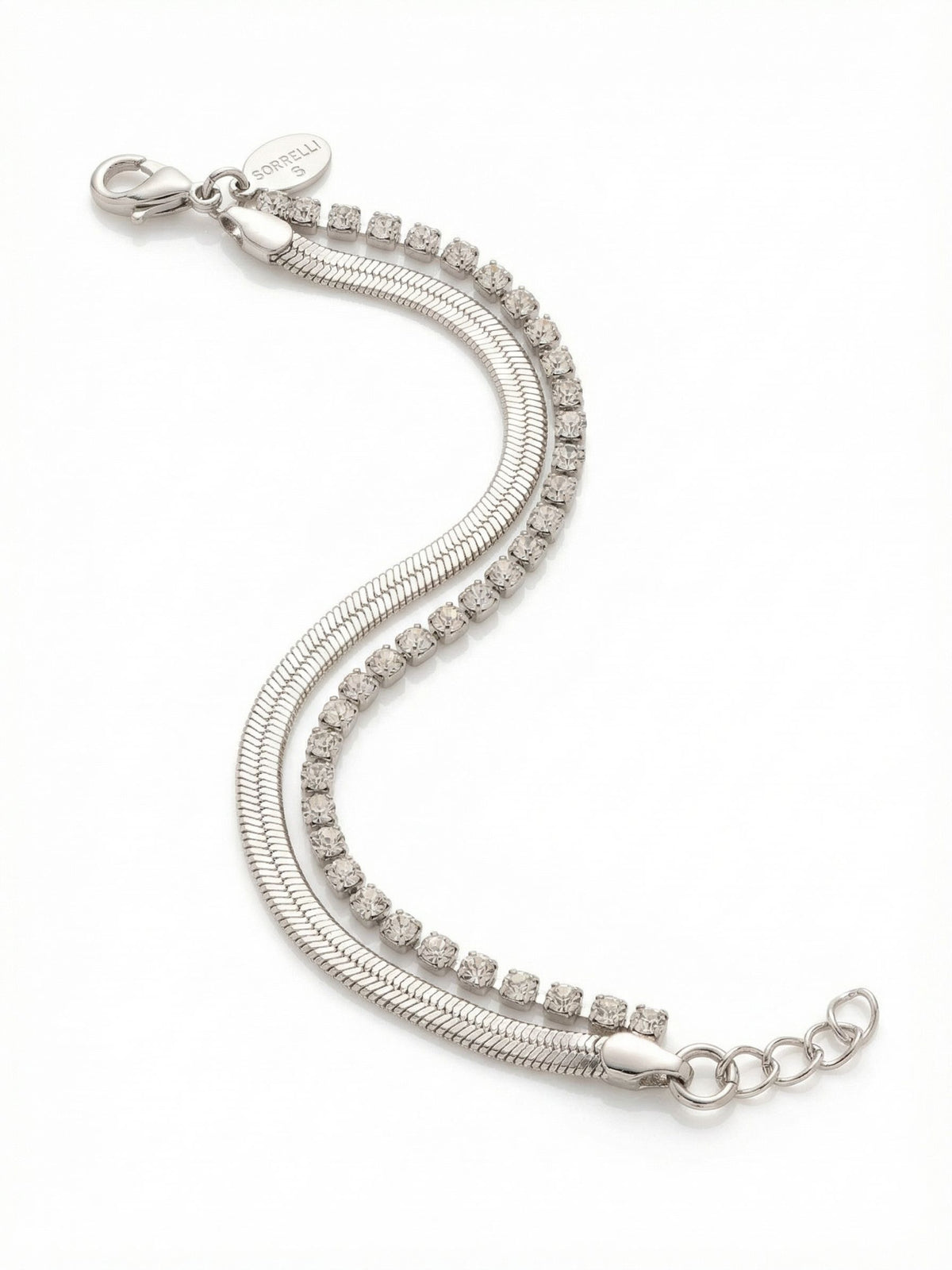 Sorrelli Crystal Mini Crystal Snake Chain Tennis Bracelet
