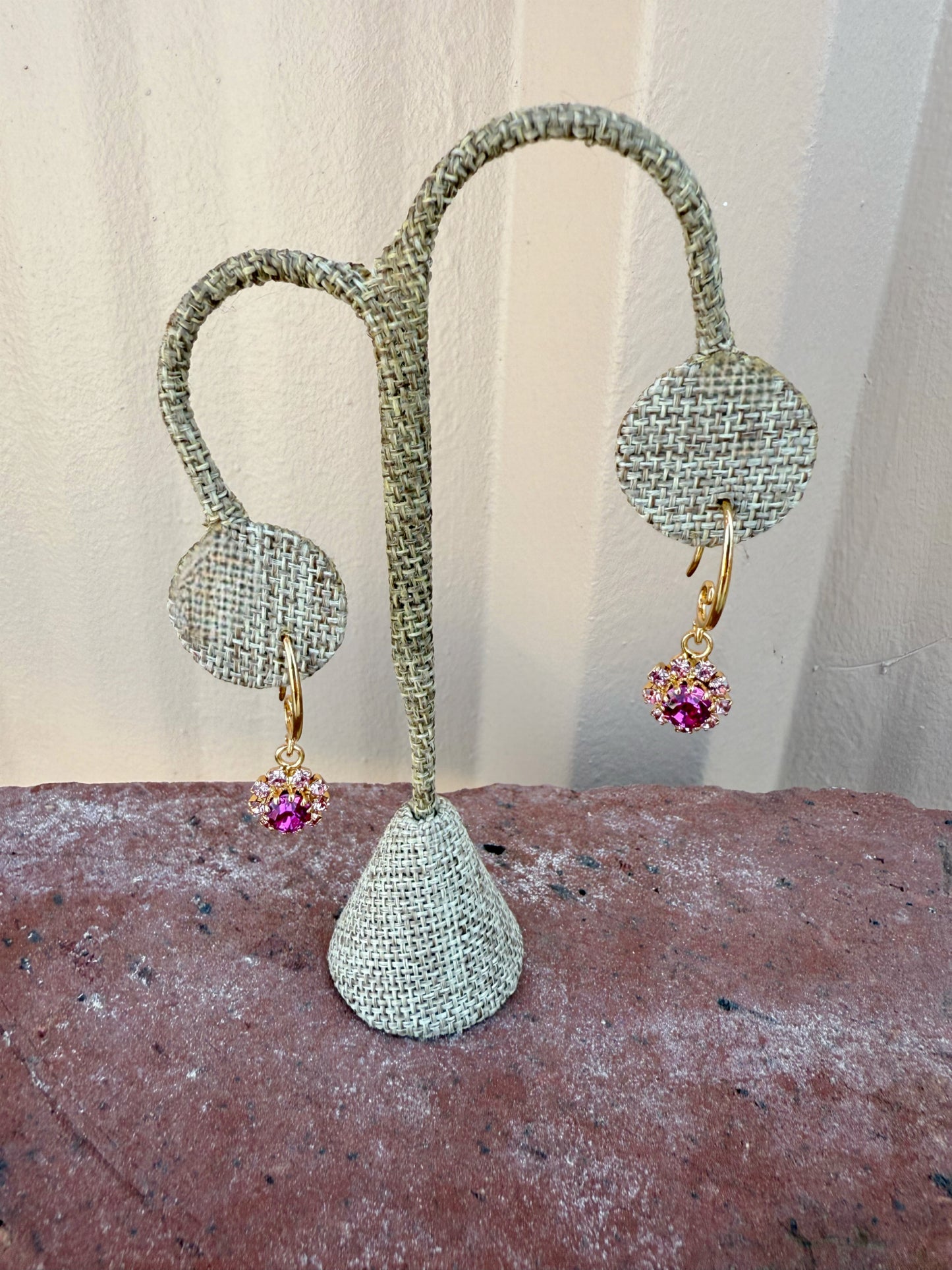 MonaLunna Dangle Earrings-- Magenta