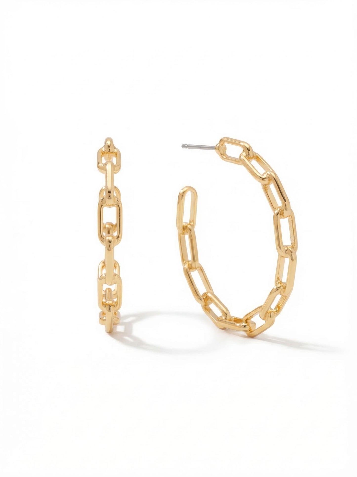 Sorrelli Bare Metallic Chain Link Hoop Earrings
