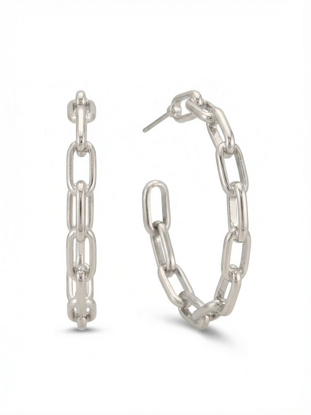 Sorrelli Bare Metallic Chain Link Hoop Earrings