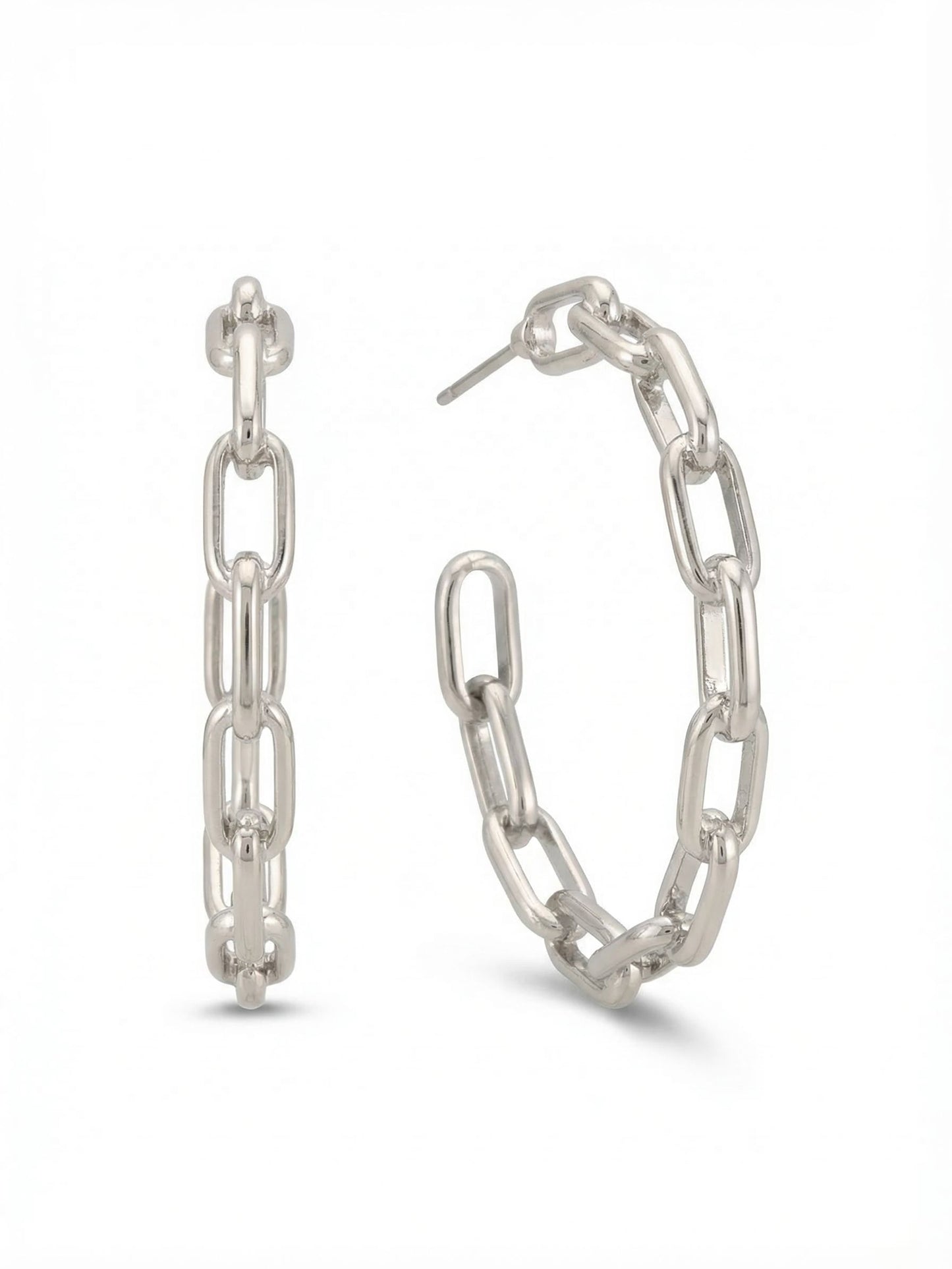 Sorrelli Bare Metallic Chain Link Hoop Earrings