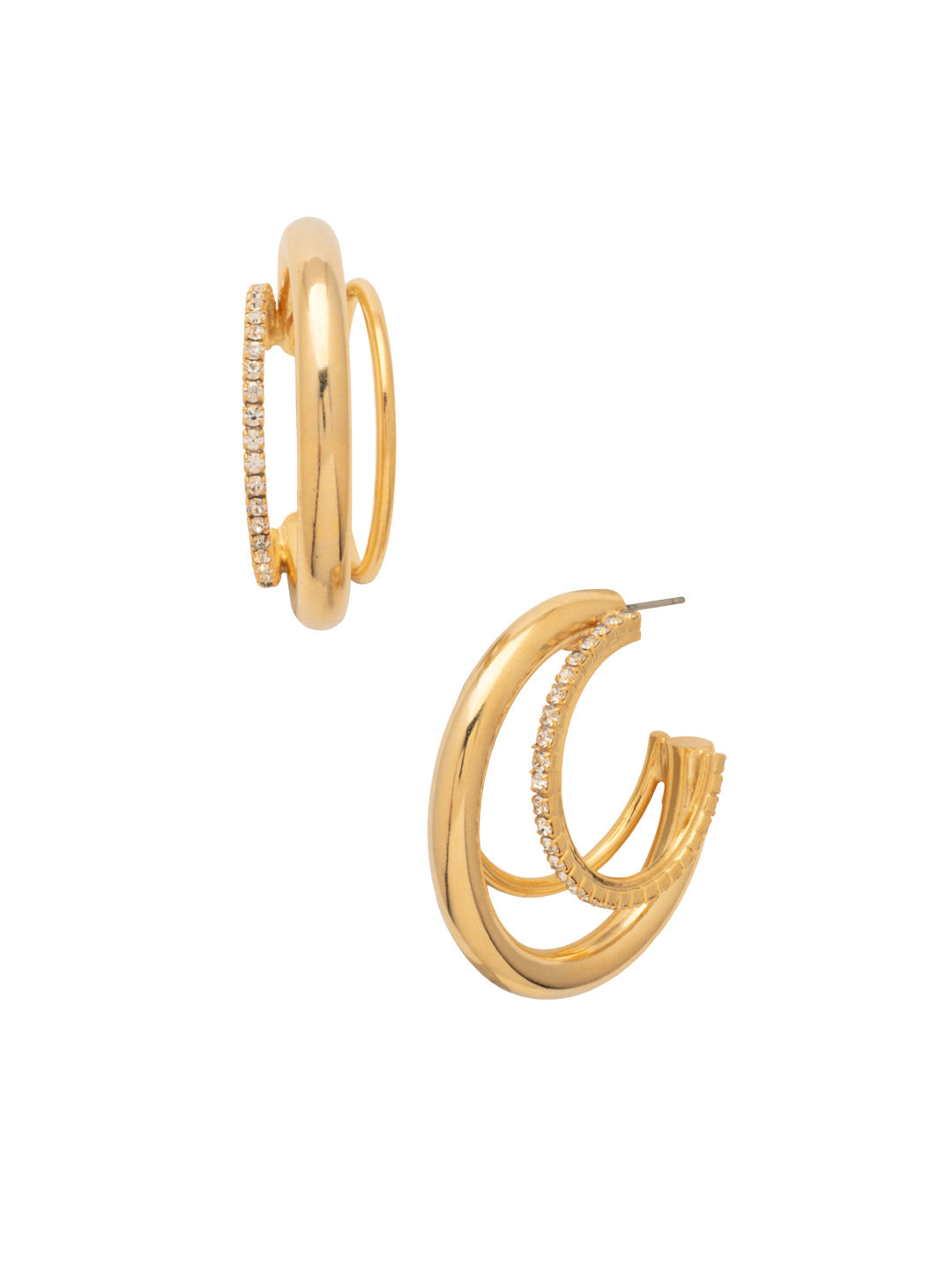 Sorrelli Crystal Trio Crystal Hoop Earrings