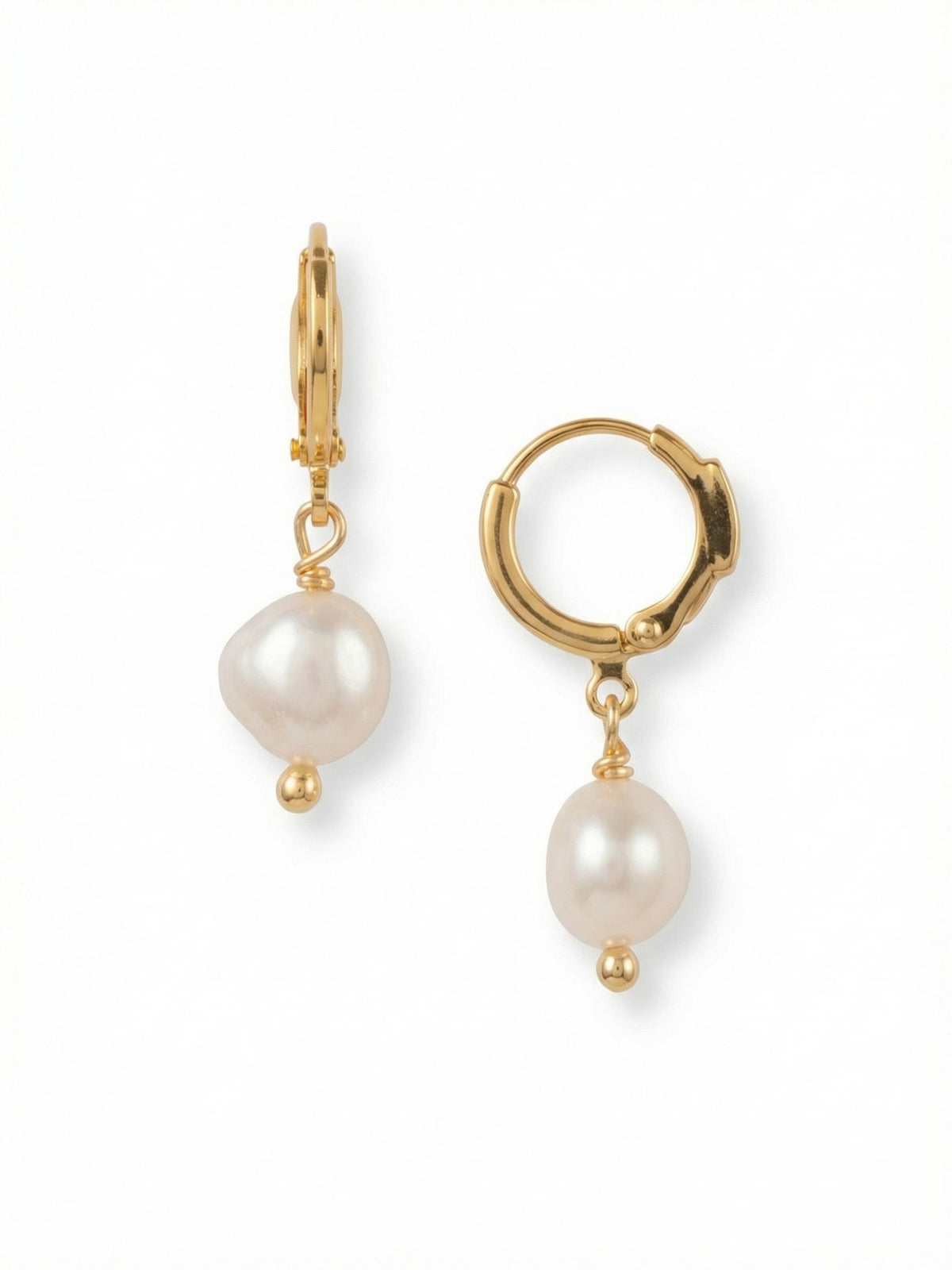 Sorrelli Modern Pearl Pearl Huggie Hoop Earrings