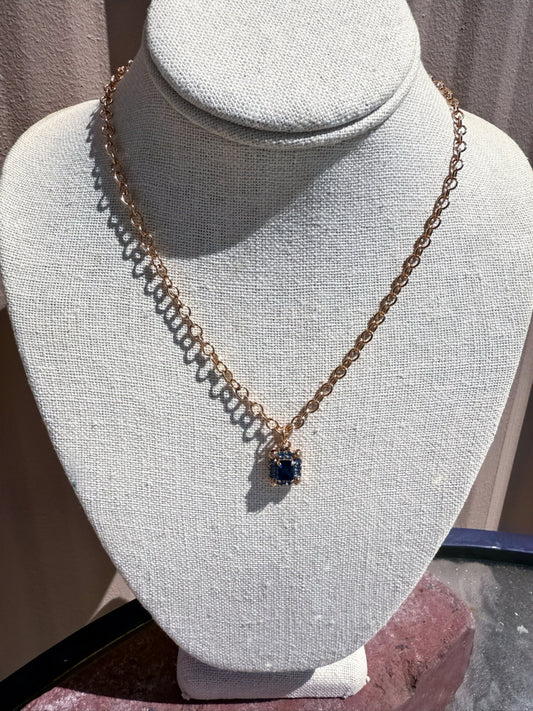Blue Stone Pendant Necklace