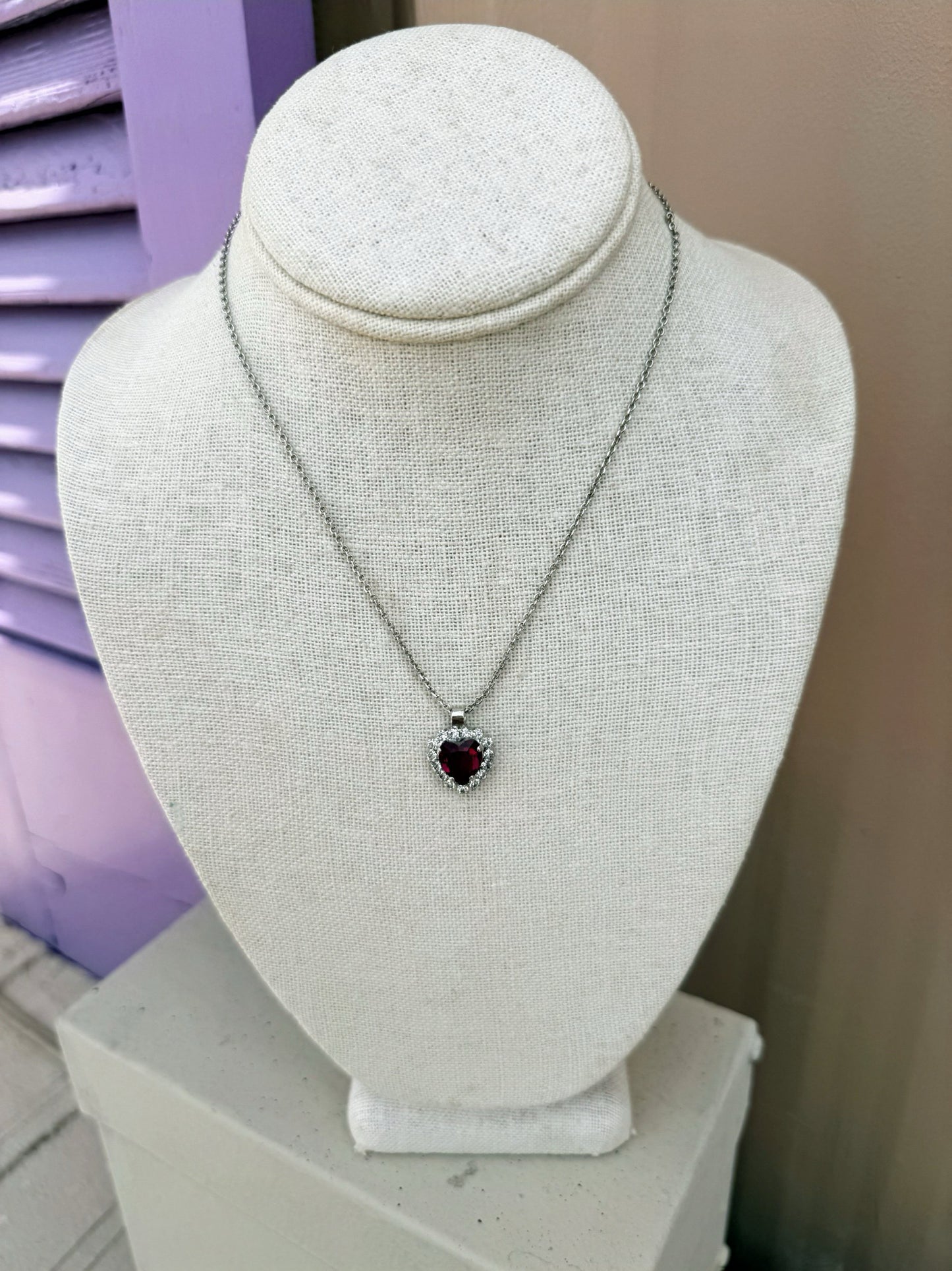 Mariana Heart Necklace on Rhodium