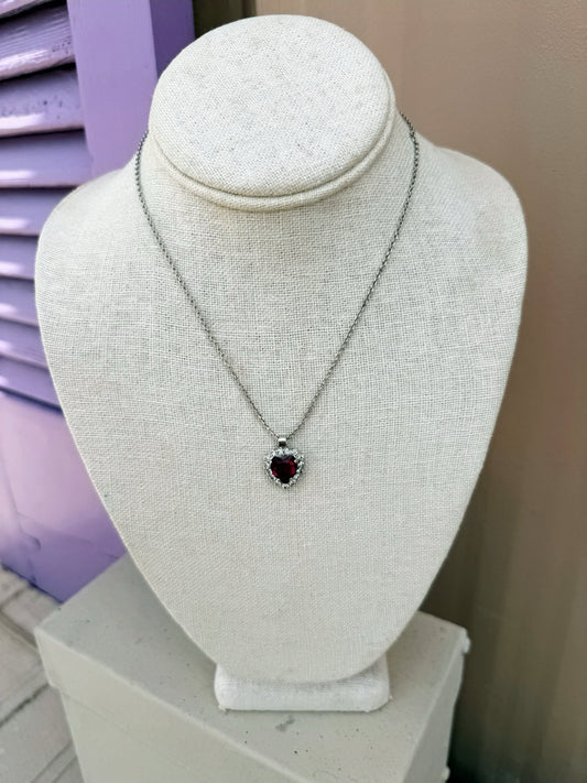 Mariana Heart Necklace on Rhodium