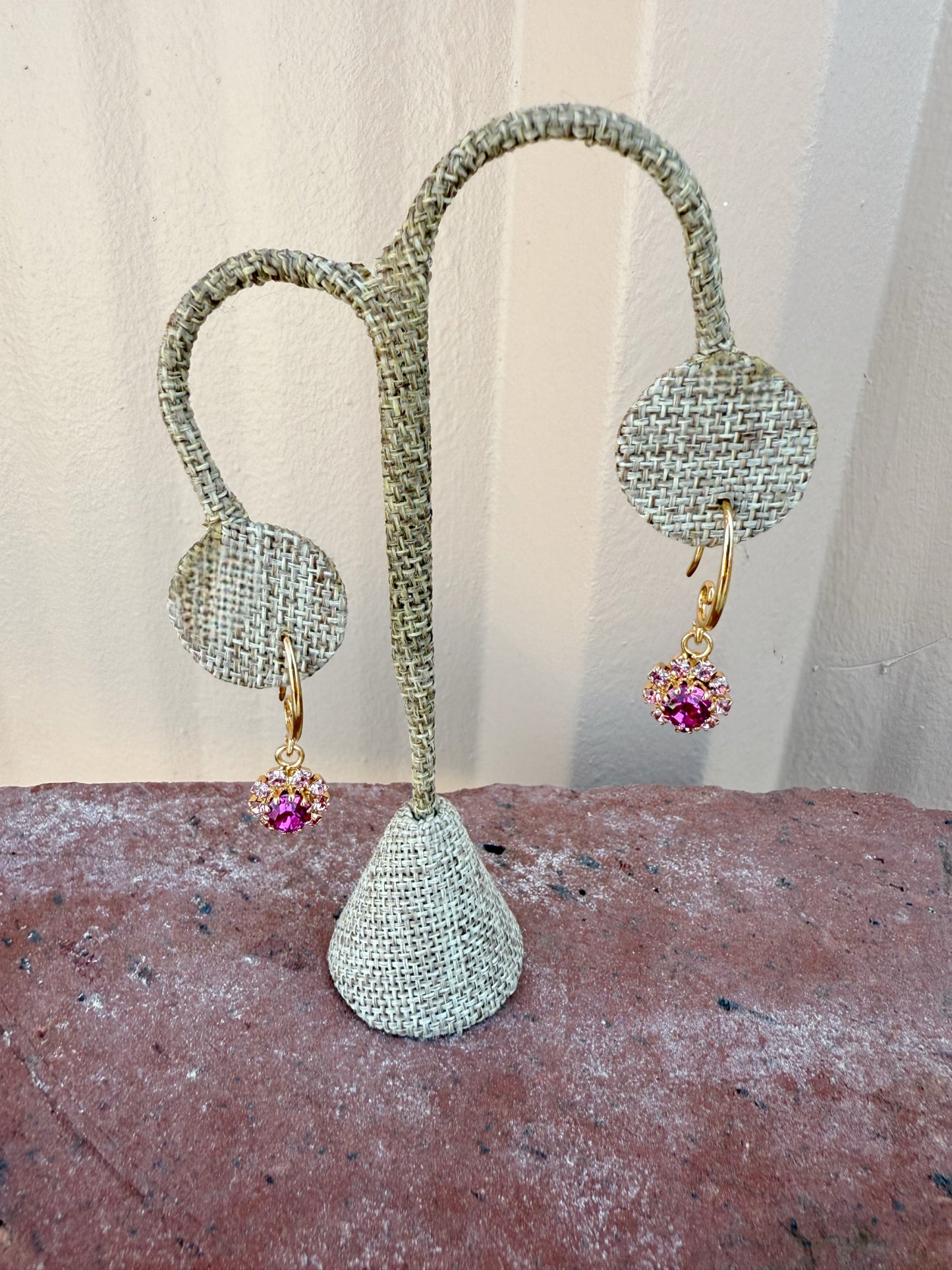 MonnaLuna Dangle Earrings-- Pink and Purple