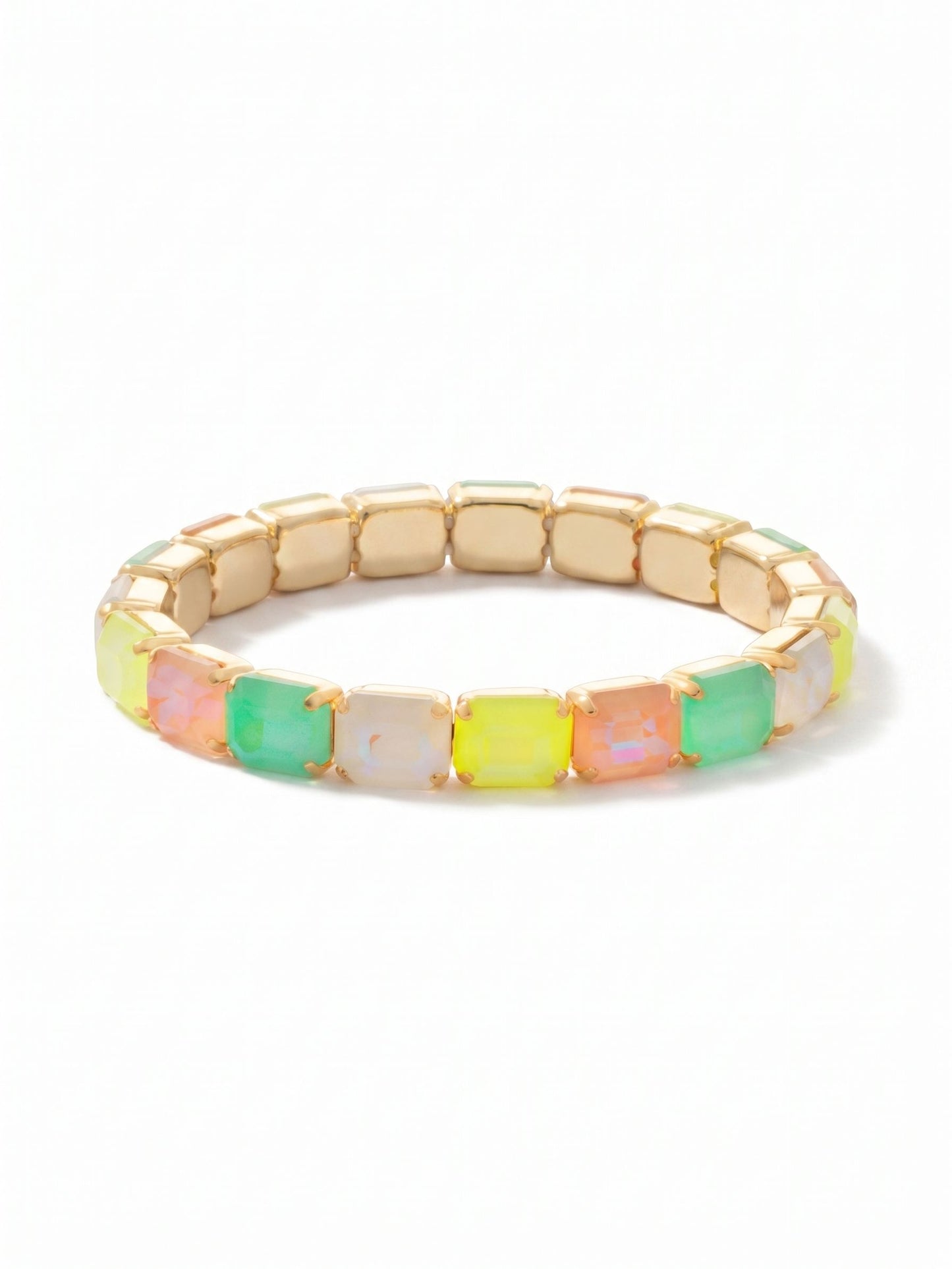 Sorrelli Mango Mint 8 Inch Easton Emerald Cut Stretch Bracelet
