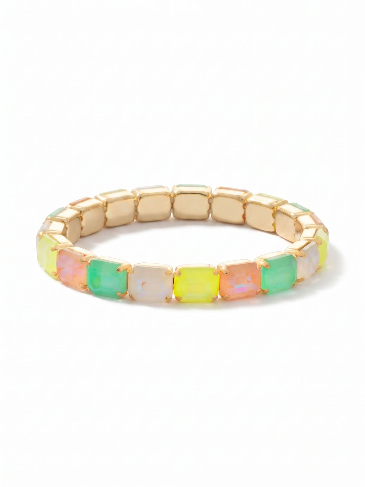 Sorrelli Mango Mint 8 Inch Easton Emerald Cut Stretch Bracelet