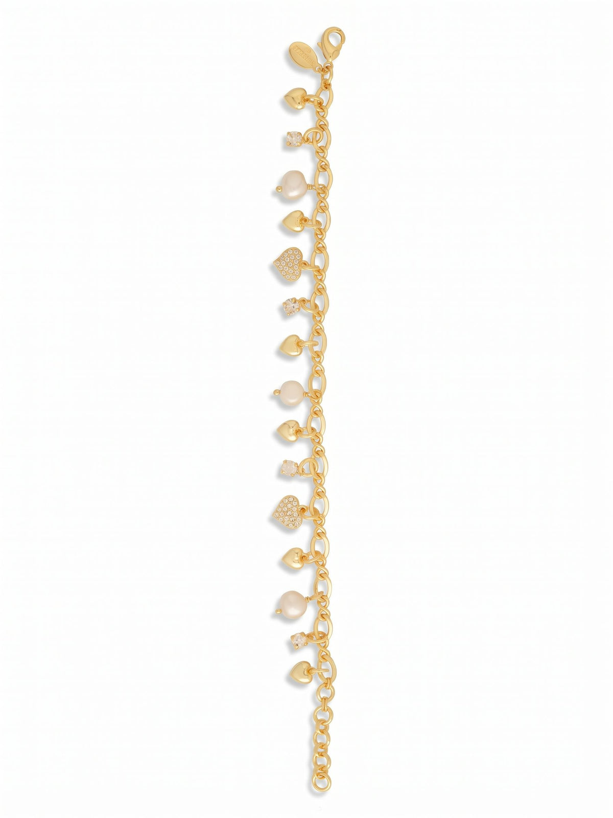 Sorrelli Crystal Heart & Pearl Charm Tennis Bracelet