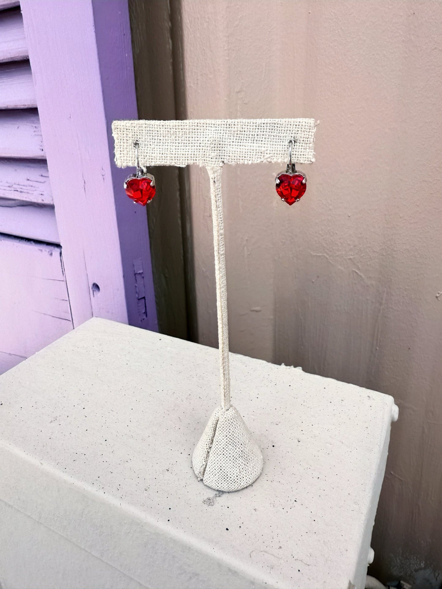 Mariana Red Heart Earrings