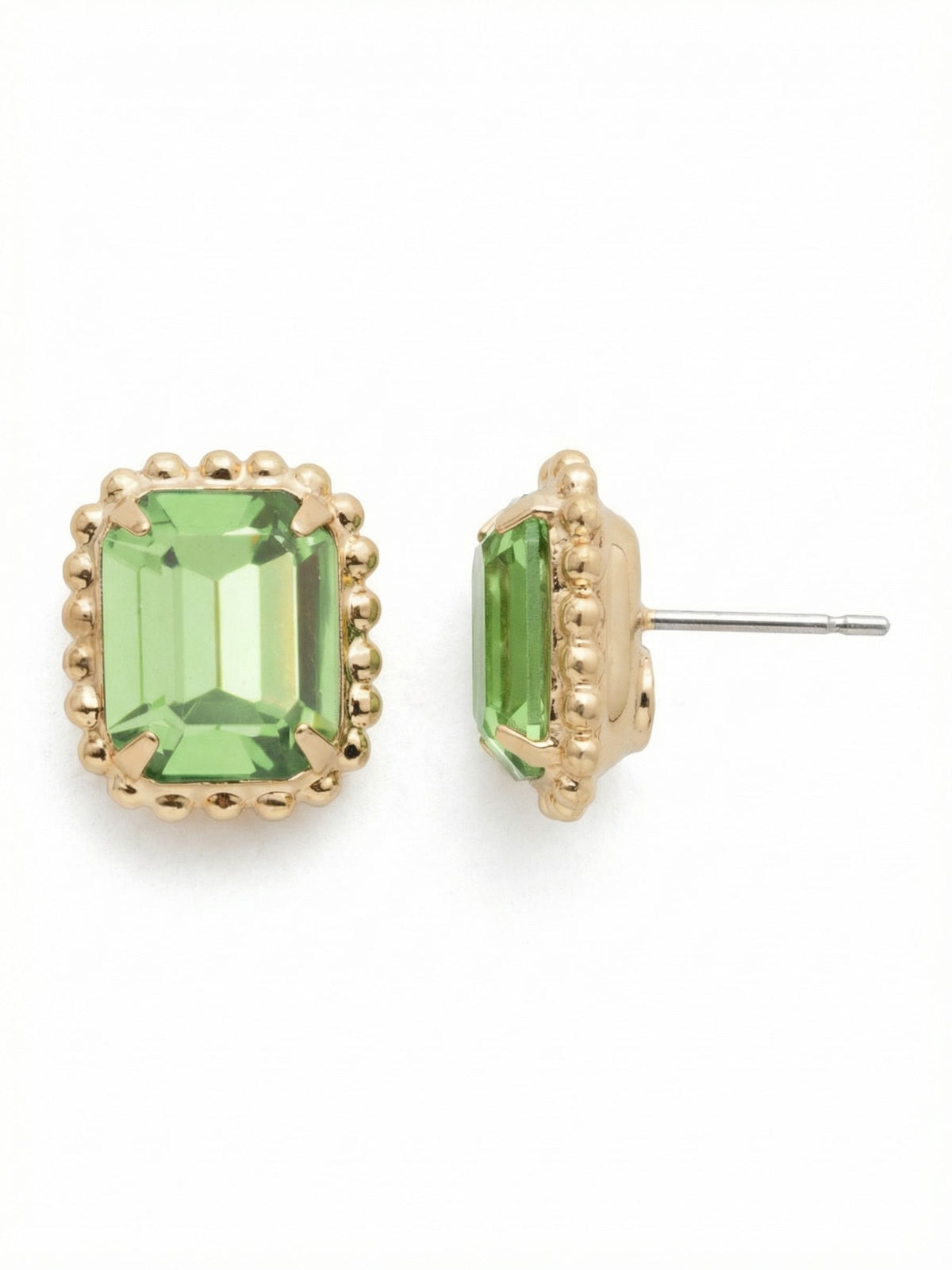Sorrelli Peridot Octavia Scalloped Stud Earrings