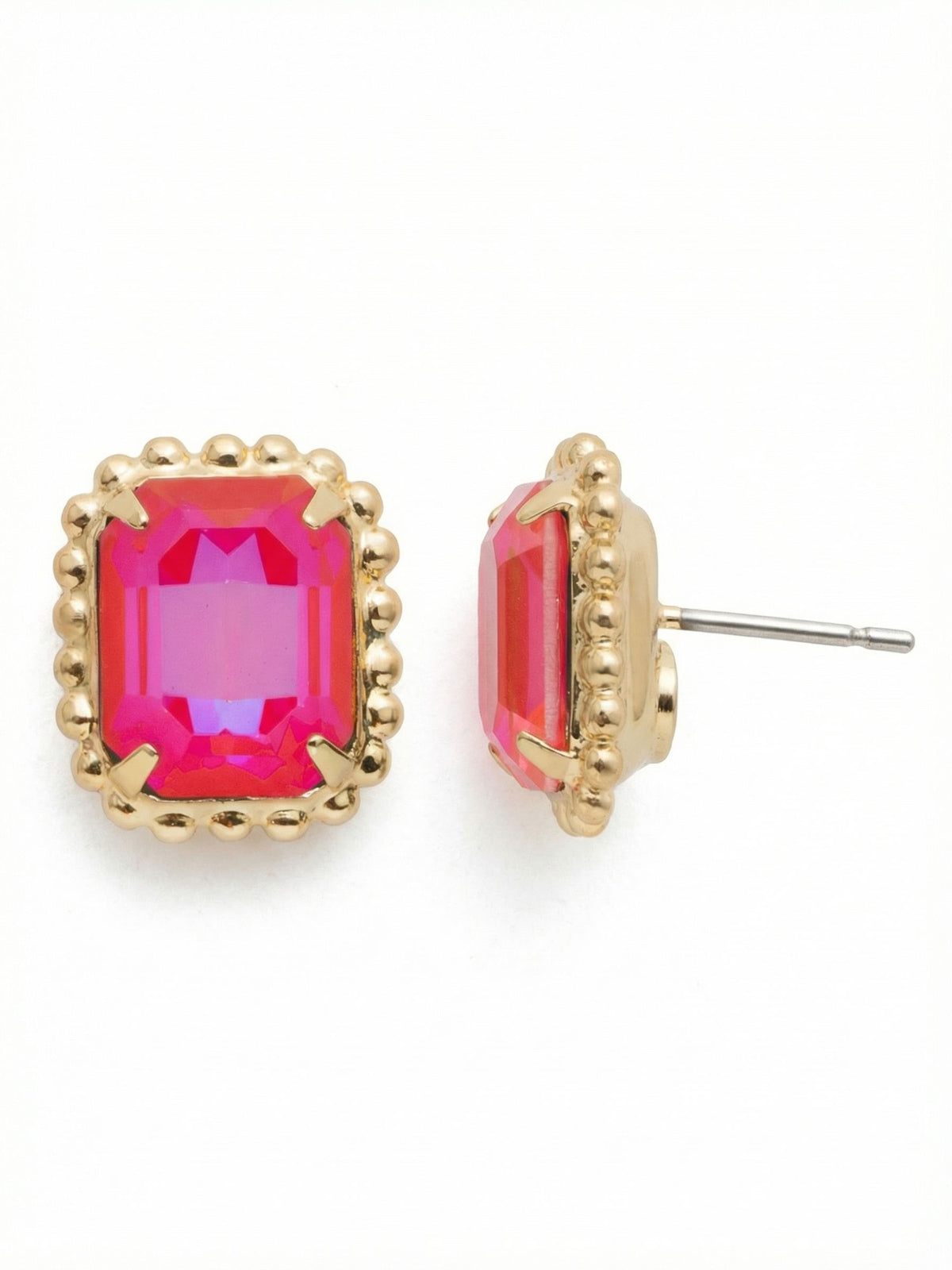 Sorrelli Royal Red Delite Octavia Scalloped Stud Earrings