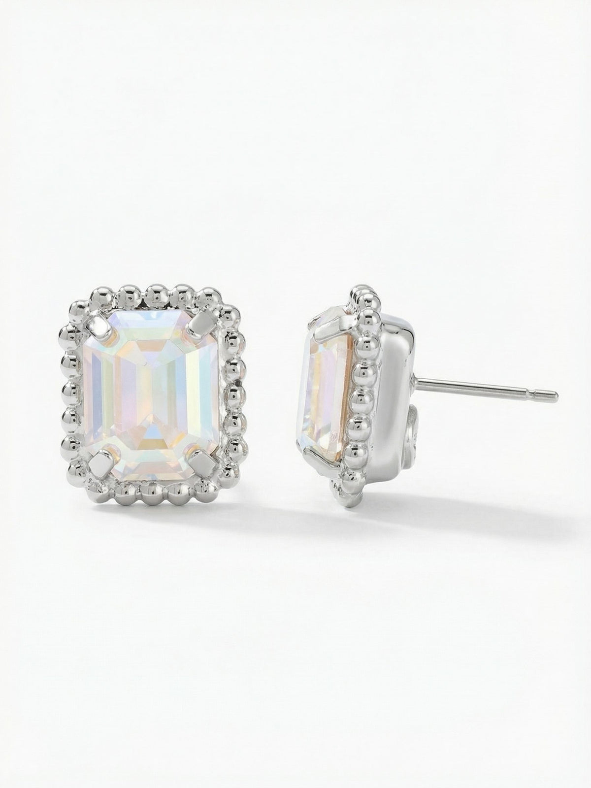Sorrelli Crystal Aurora Borealis Octavia Scalloped Stud Earrings