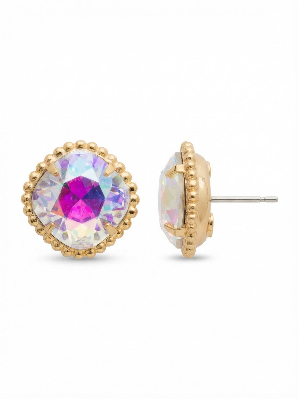 Sorrelli Crystal Aurora Borealis Cushion-Cut Solitaire Stud Earrings