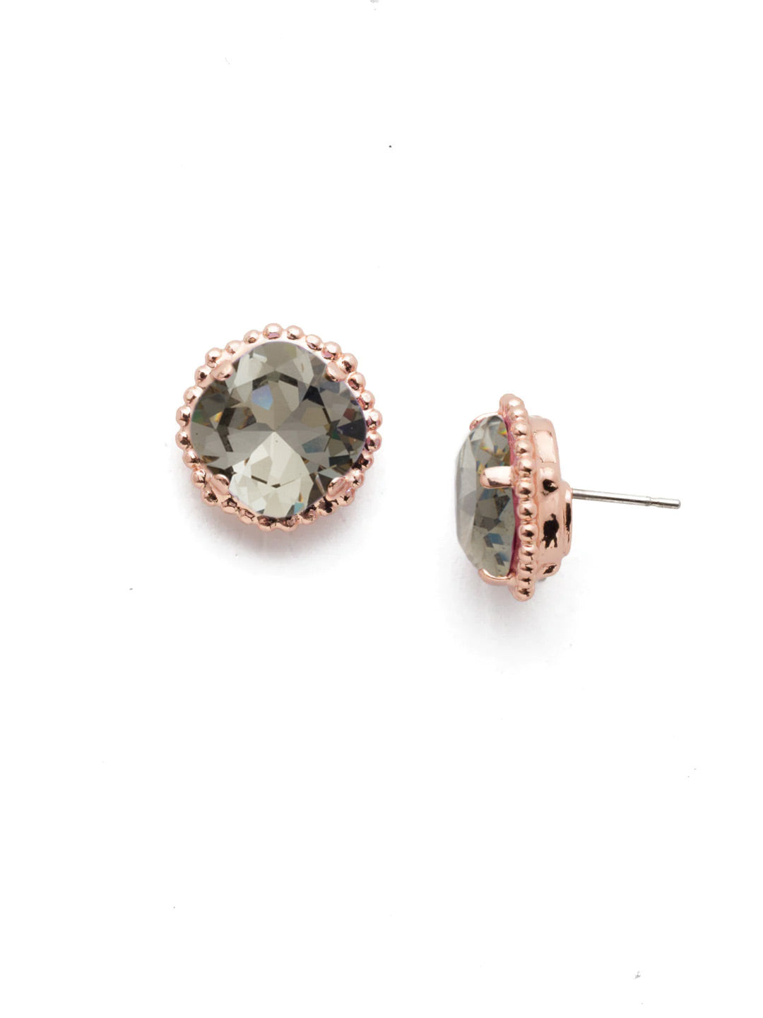 Sorrelli Black Diamond Cushion-Cut Solitaire Stud Earrings
