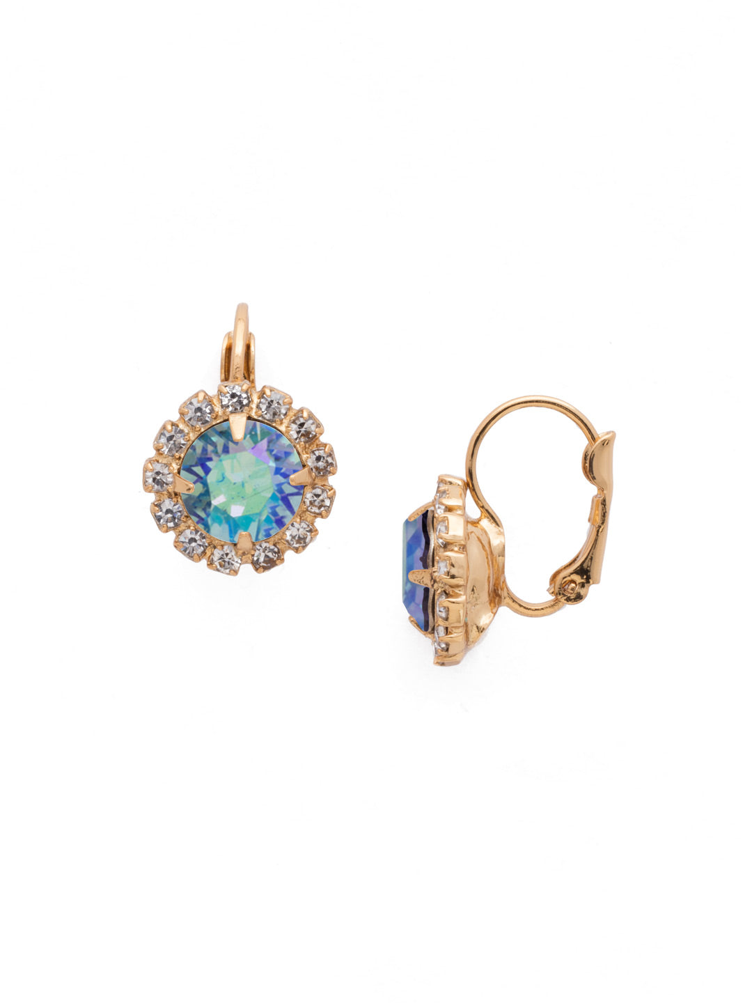 Sorrelli Aqua Aurora Borealis Haute Halo Dangle Earrings