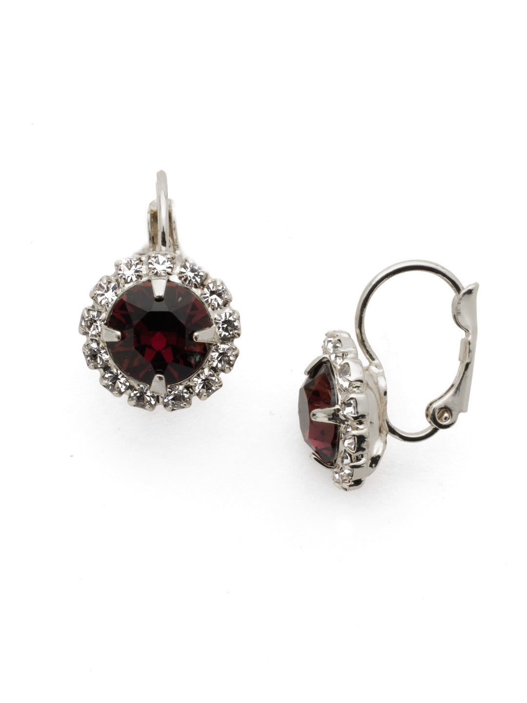 Sorrelli Burgundy Haute Halo Dangle Earrings