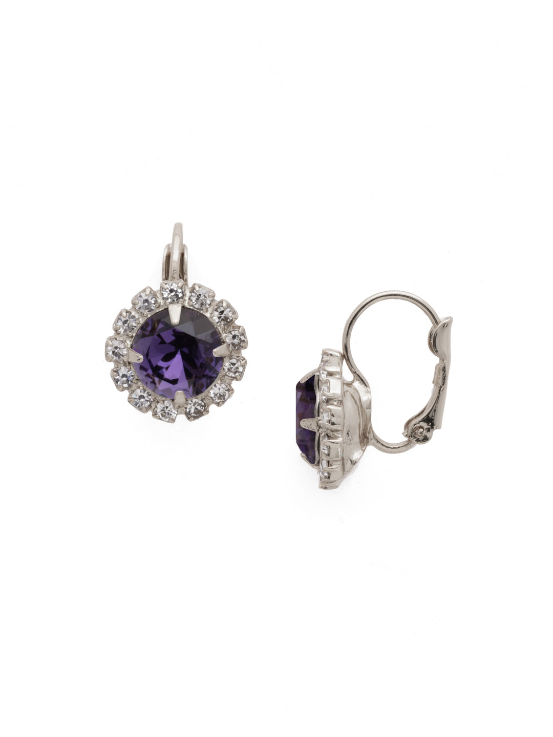 Sorrelli Purple Velvet Haute Halo Dangle Earrings