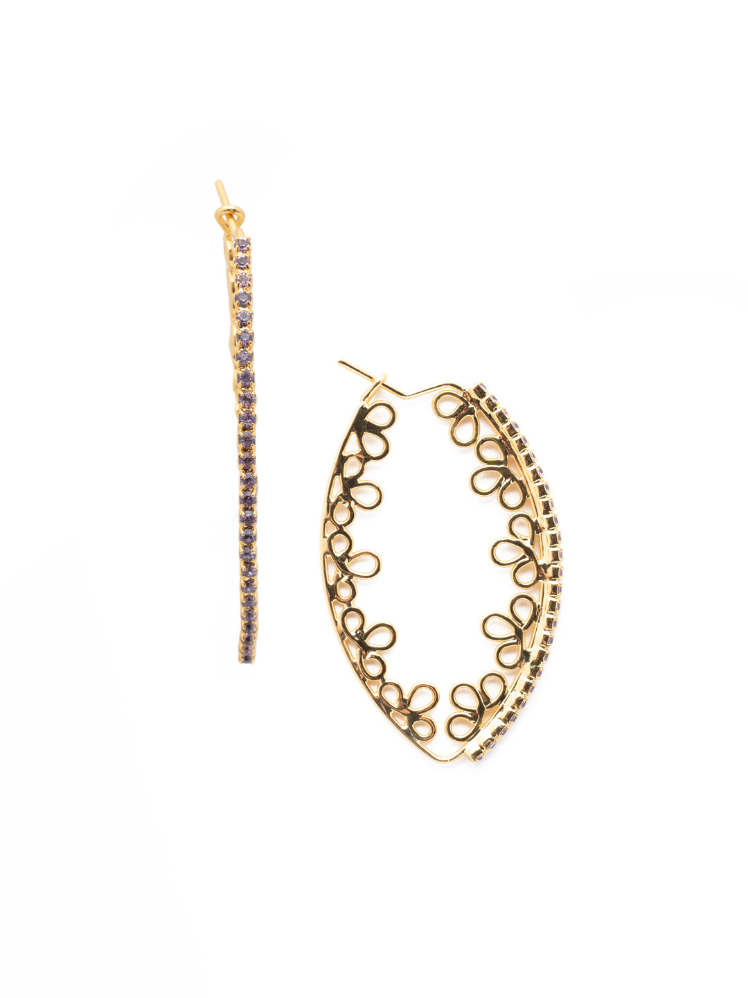 Sorrelli Spring Rain Gardenia Hoop Earrings