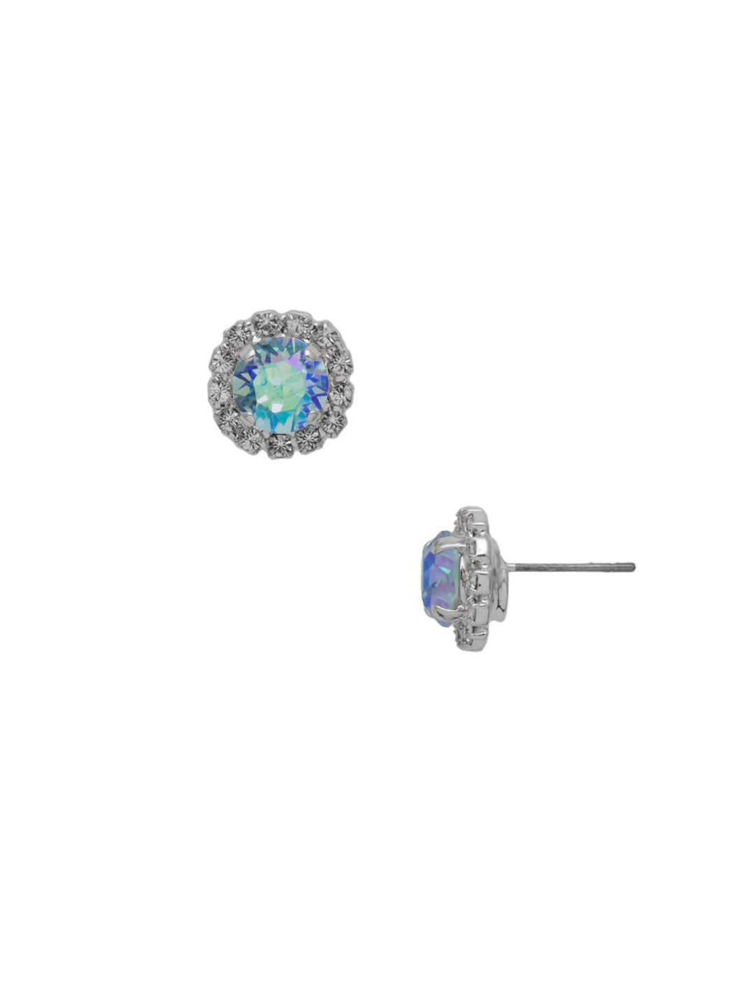 Sorrelli Aqua Aurora Borealis Haute Halo Stud Earring