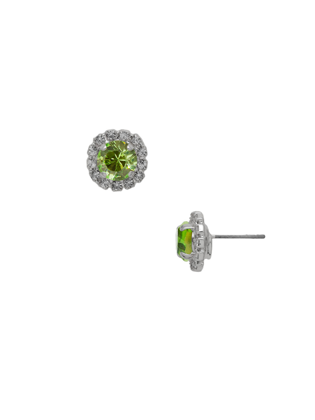 Sorrelli Peridot Haute Halo Stud Earring