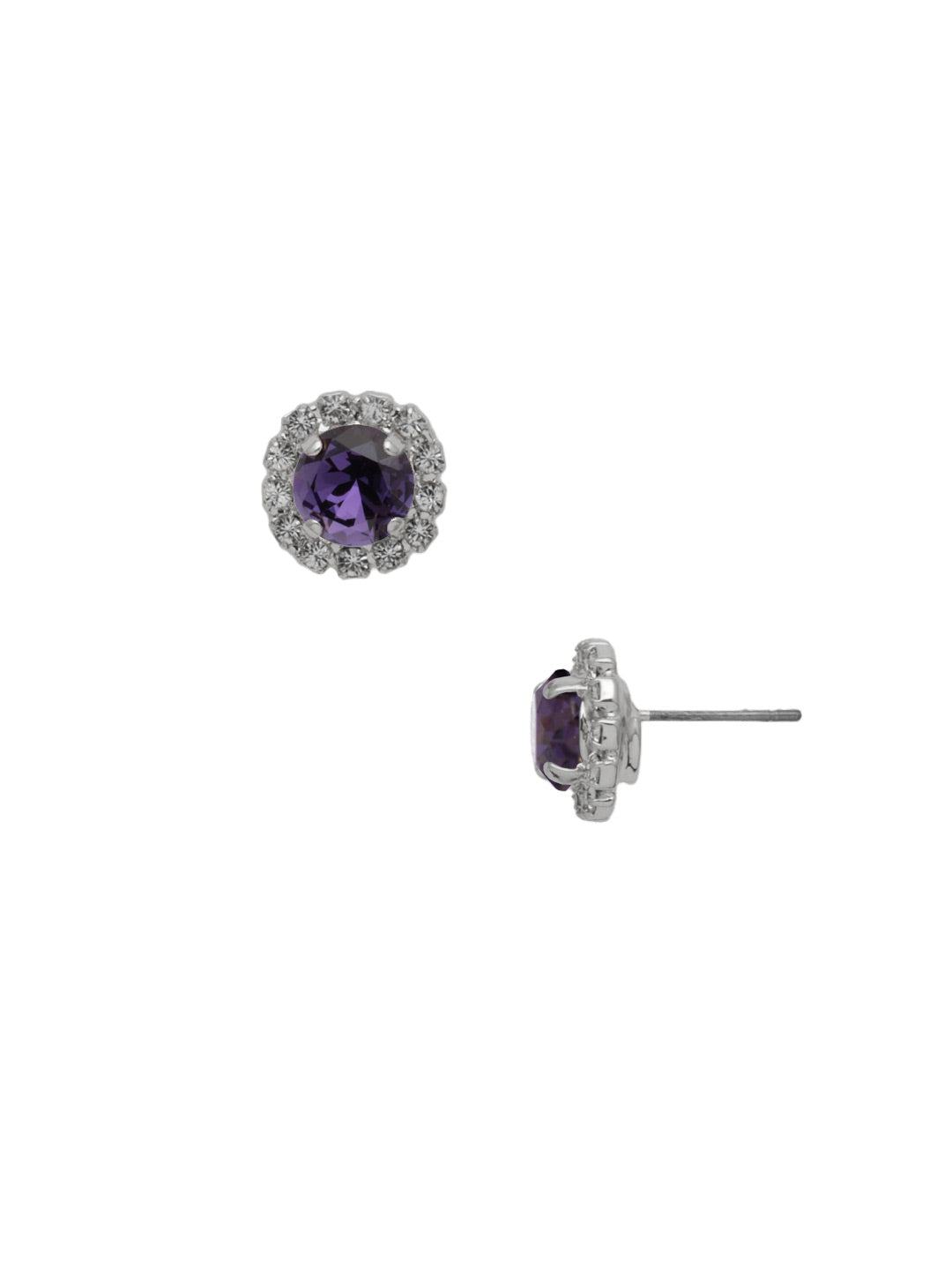 Sorrelli Purple Velvet Haute Halo Stud Earring