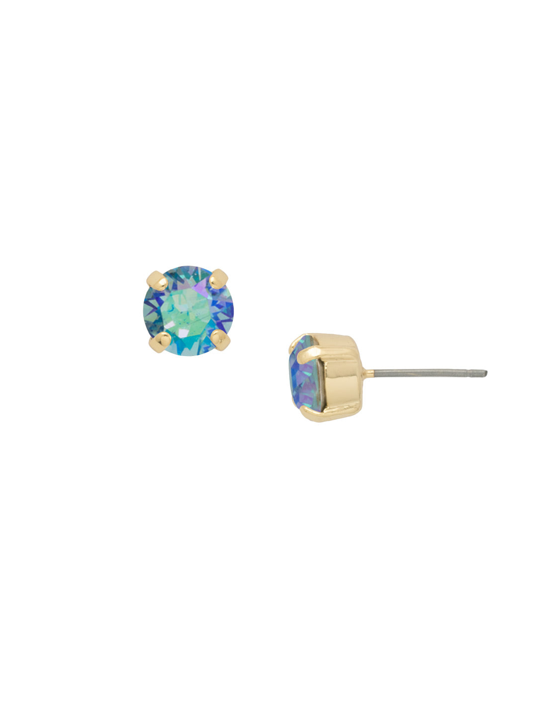 Sorrelli Aqua Aurora Borealis Simple Stud Earrings