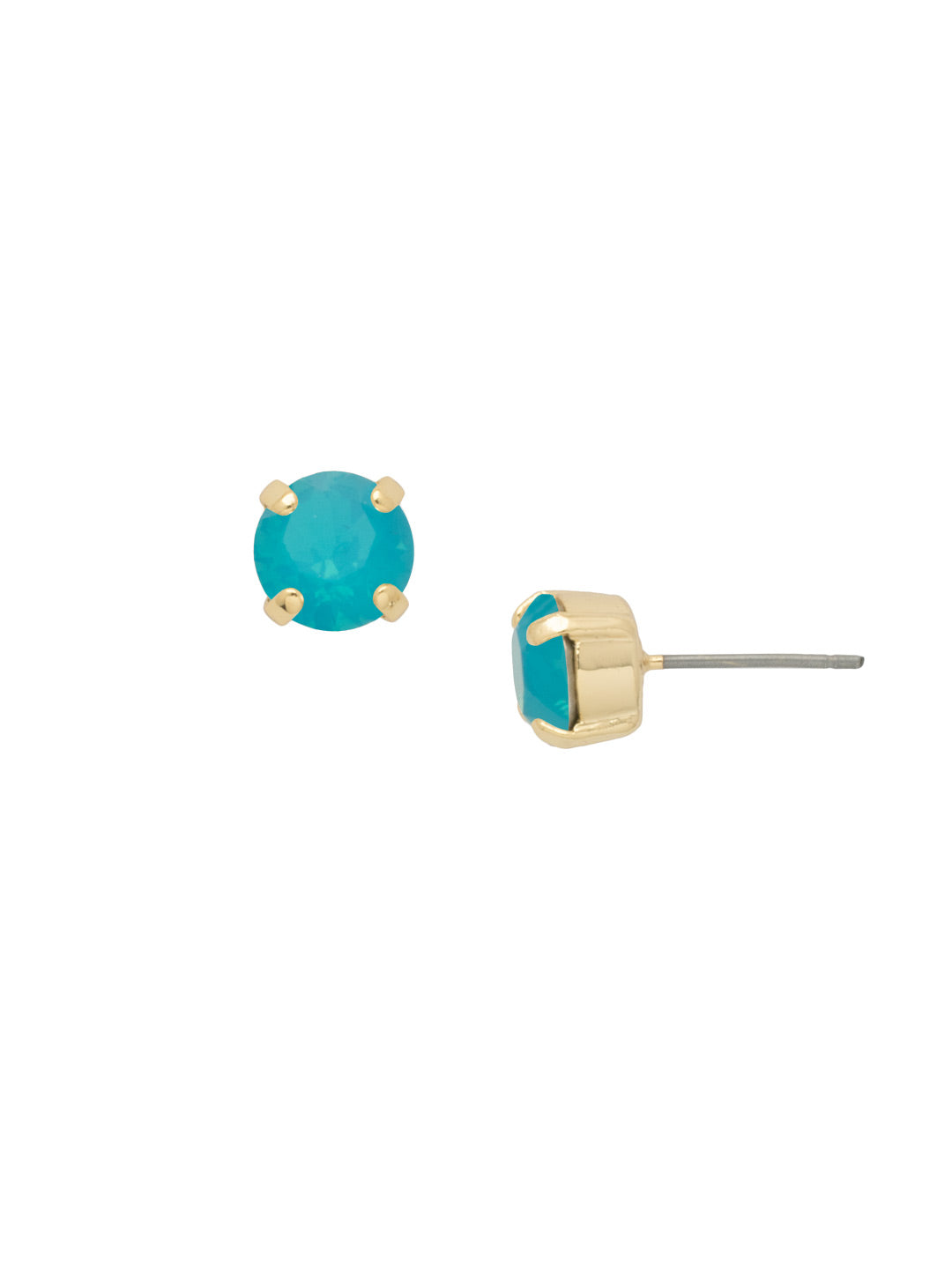 Sorrelli Caribbean Blue Opal Simple Stud Earrings