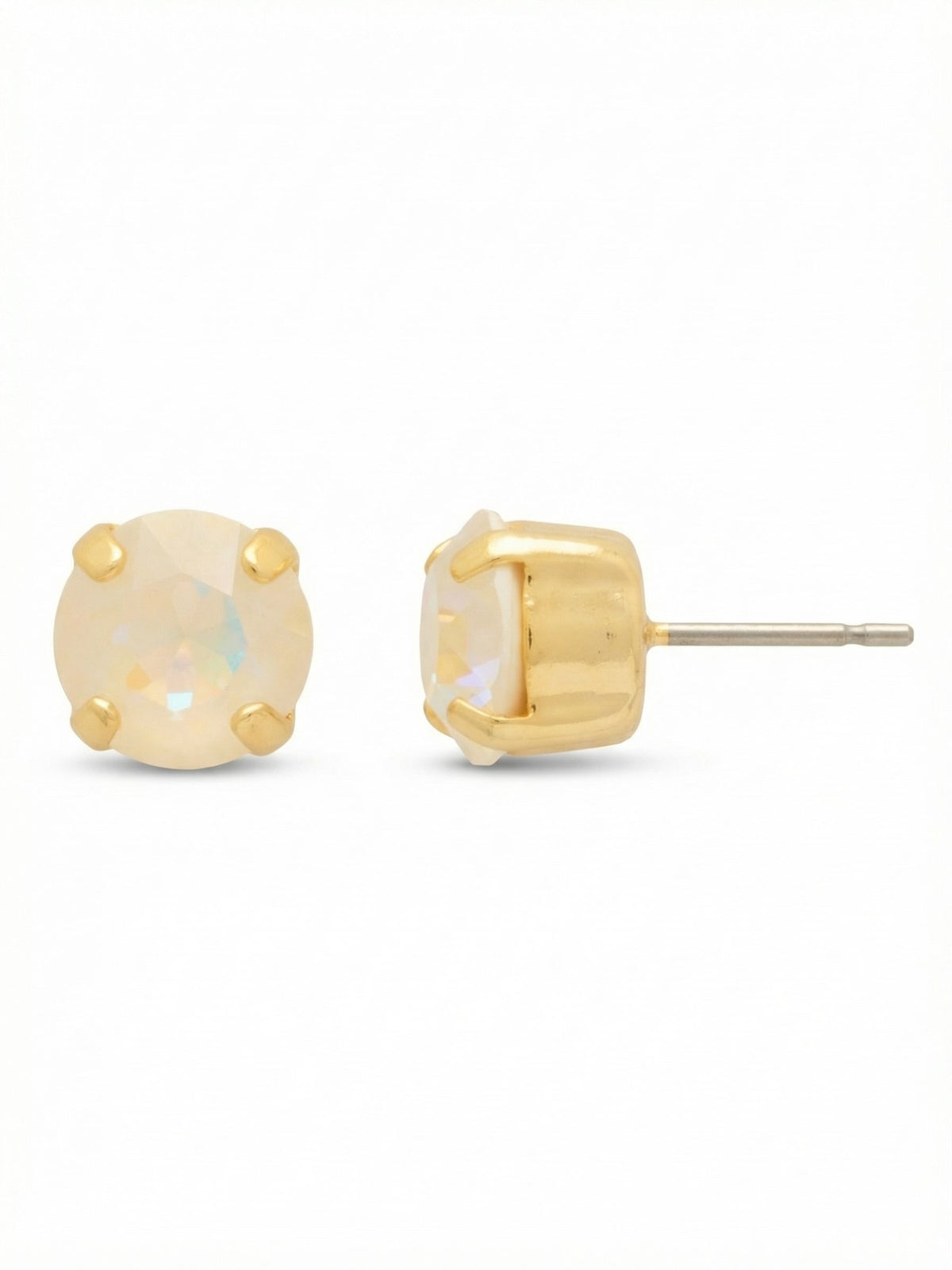 Sorrelli Ultra White Aurora Borealis Simple Stud Earrings