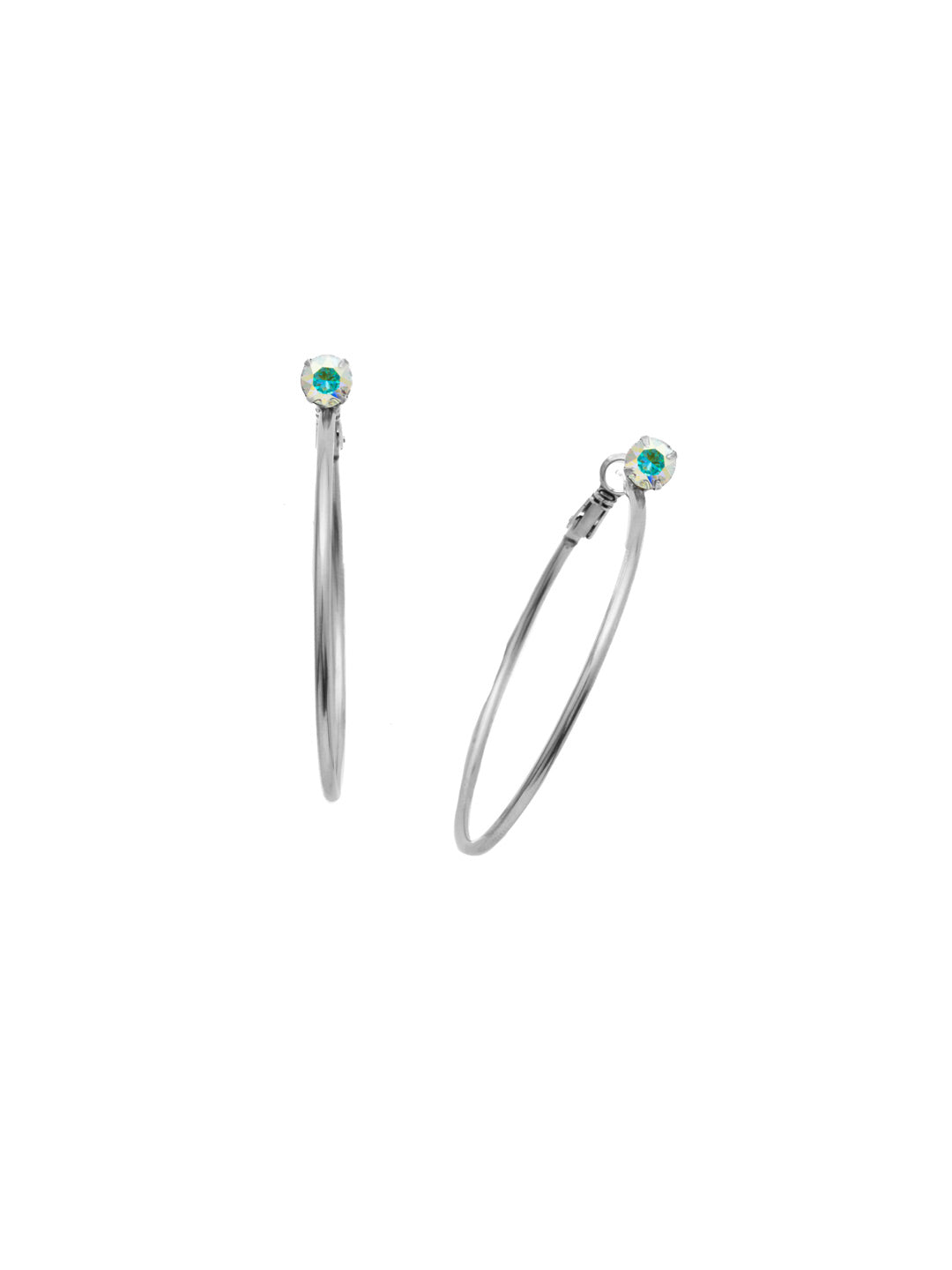 Sorrelli Crystal Aurora Borealis Mini Serafina Hoop Earrings