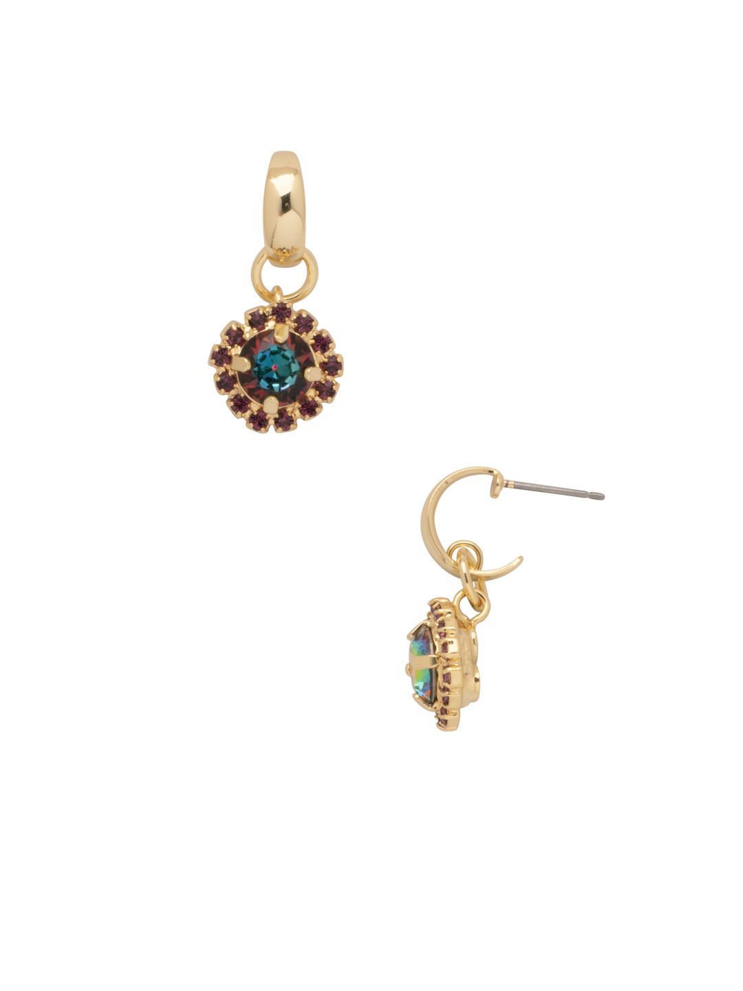 Sorrelli Volcano Haute Halo Huggie Dangle Earrings