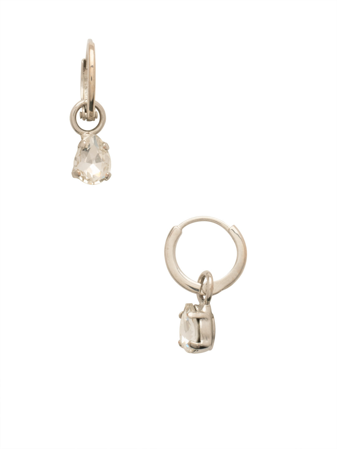 Sorrelli Crystal Petite Pear Huggie Hoop Earrings