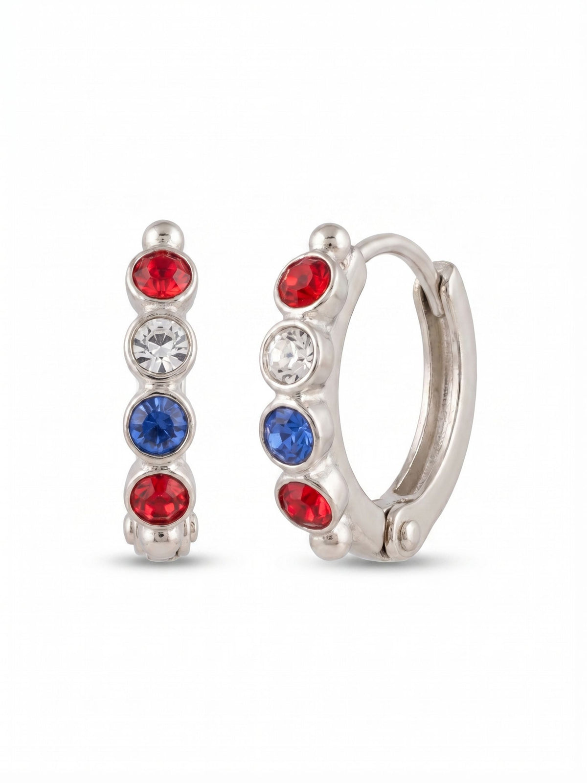 Sorrelli Stars and Stripes Mini Embellished Huggie Hoop Earrings