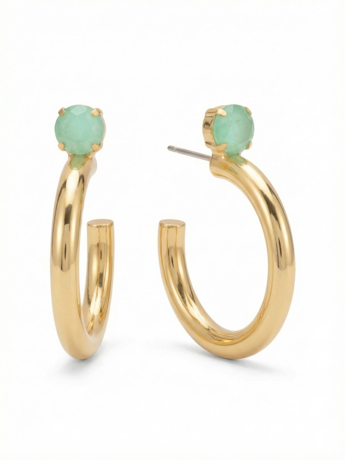 Sorrelli Mint Delite Keeley Studded Hoop Earrings