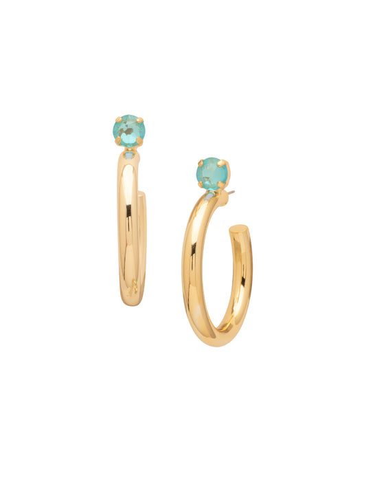 Sorrelli Summer Blue Delite Keeley Studded Hoop Earrings
