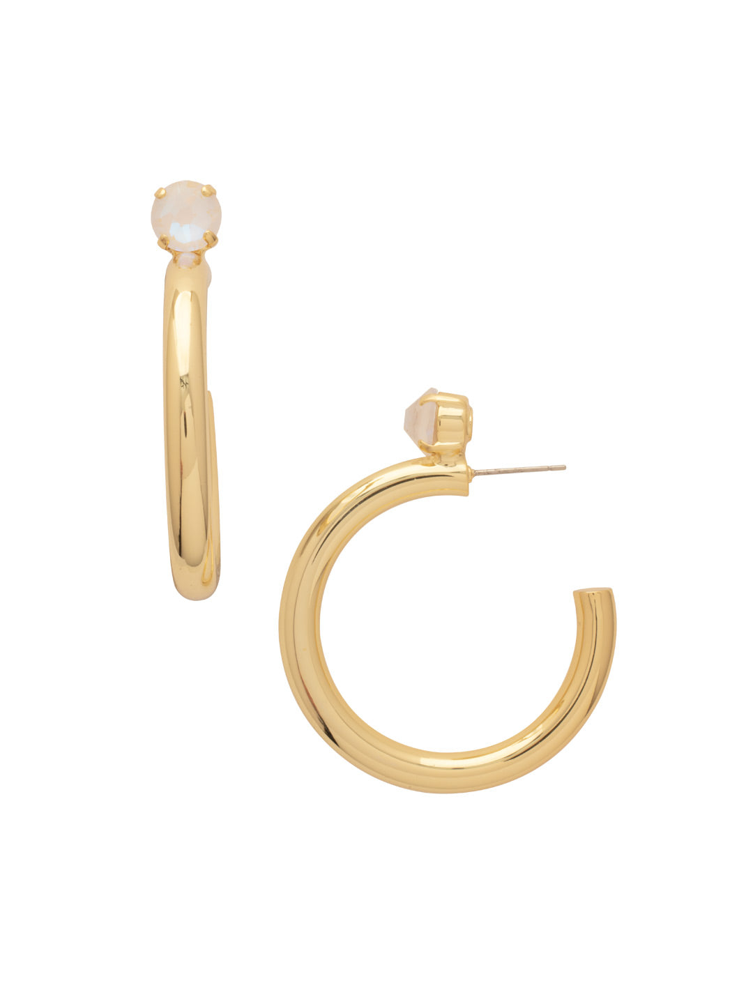 Sorrelli Ultra White Keeley Studded Hoop Earrings