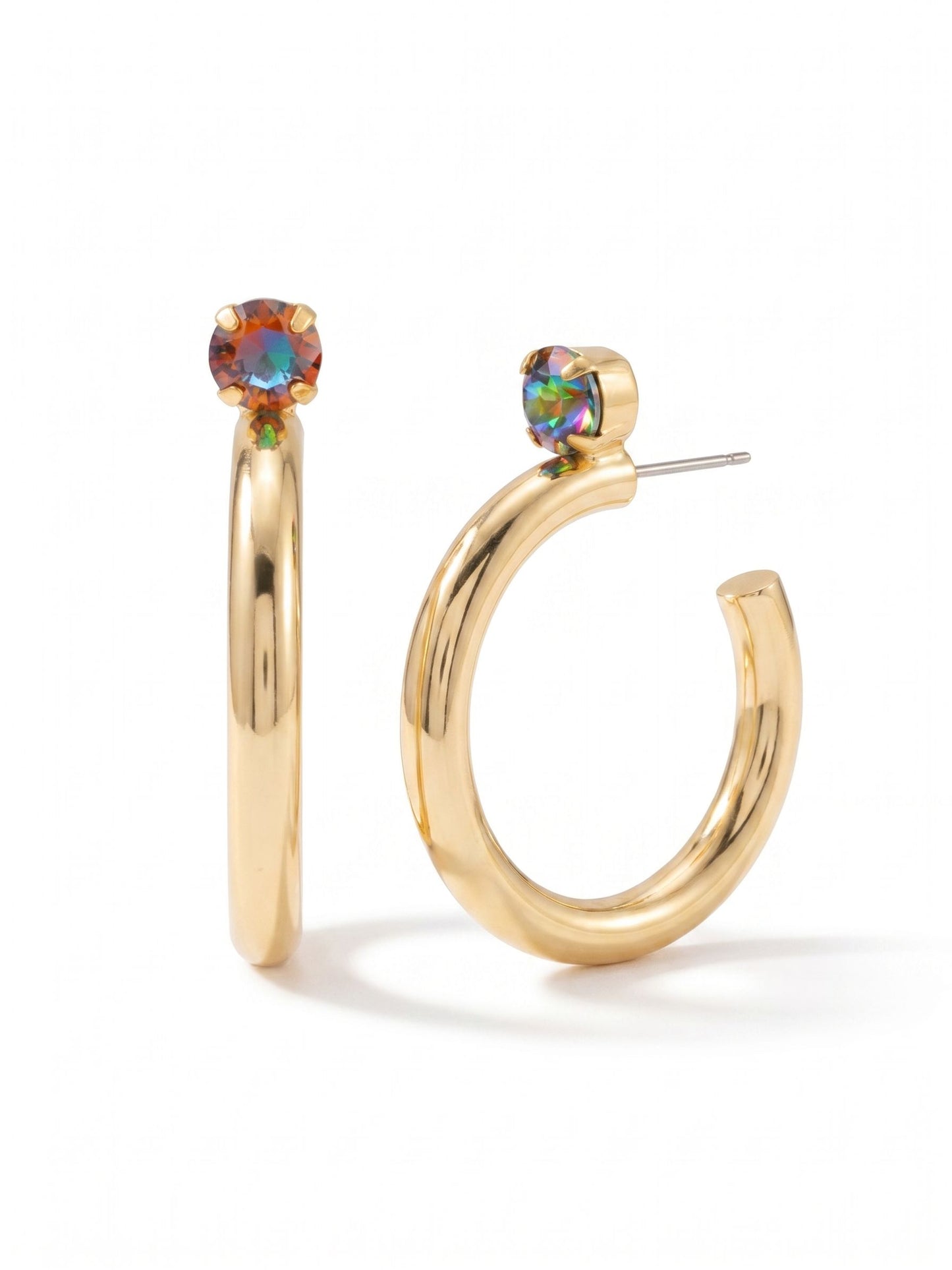 Sorrelli Volcano Keeley Studded Hoop Earrings