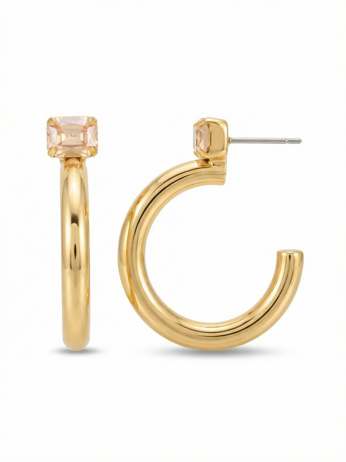 Sorrelli Golden Shadow Keeley Emerald Cut Hoop Earrings