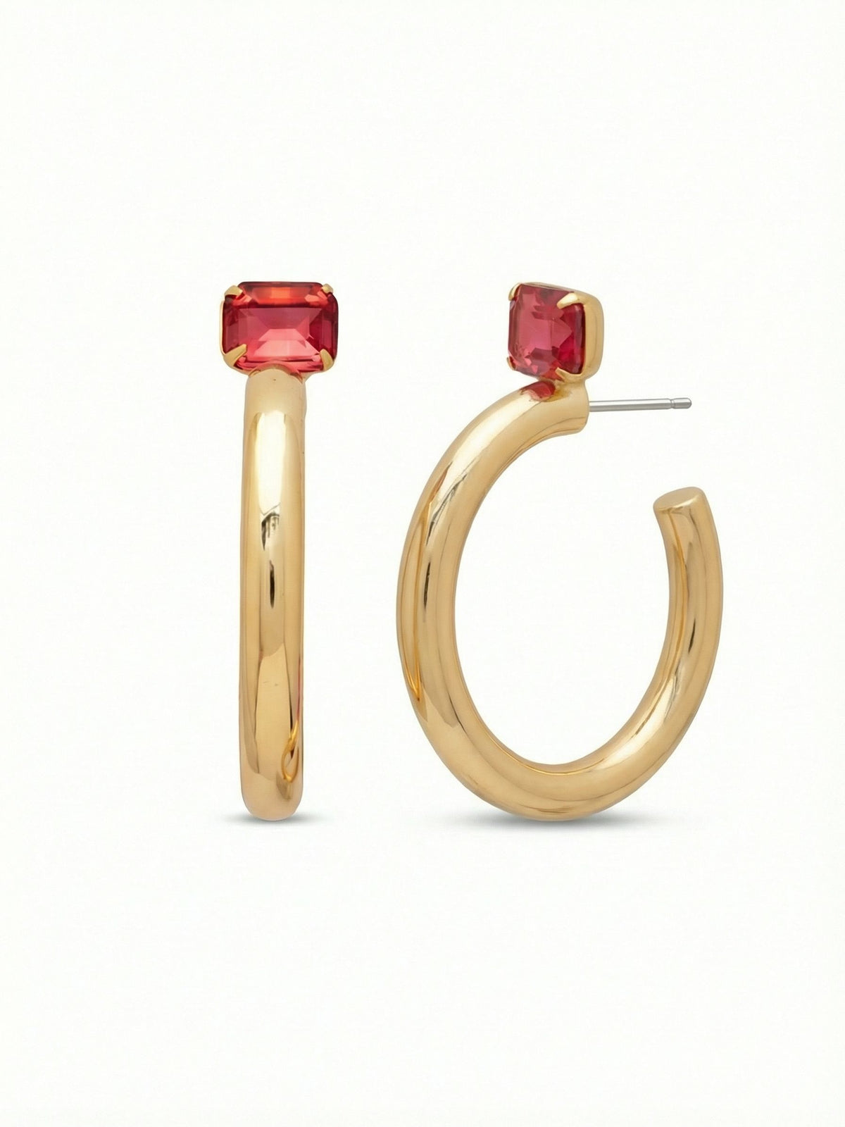 Sorrelli Rose Keeley Emerald Cut Hoop Earrings