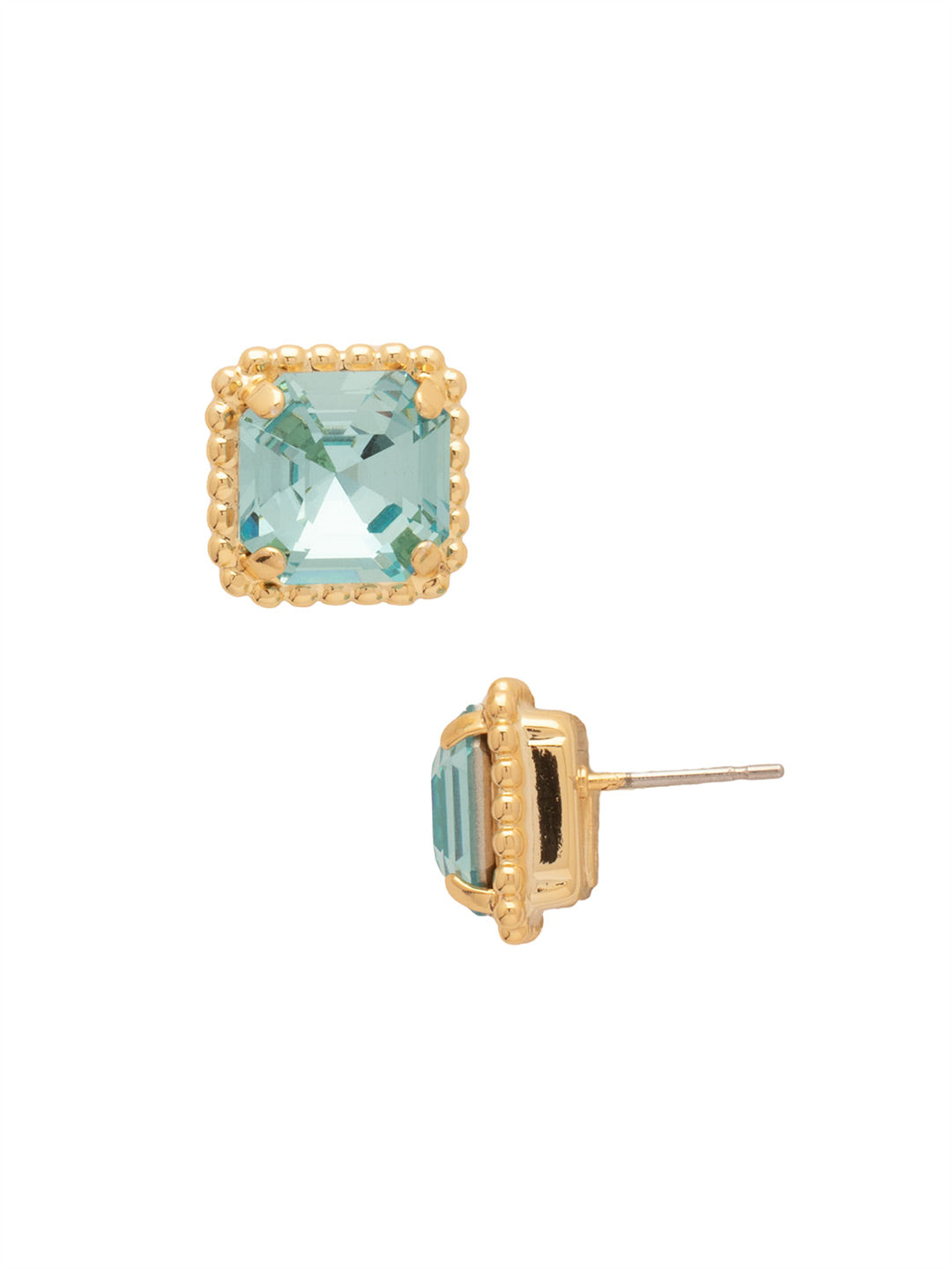 Sorrelli Aquamarine Izzy Decorated Stud Earrings