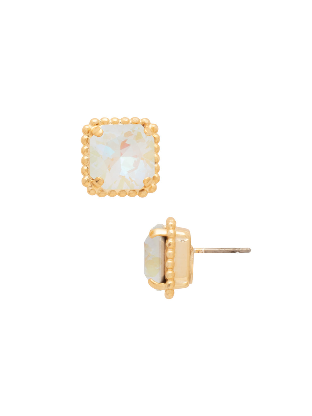 Sorrelli Ultra White Aurora Borealis Izzy Decorated Stud Earrings