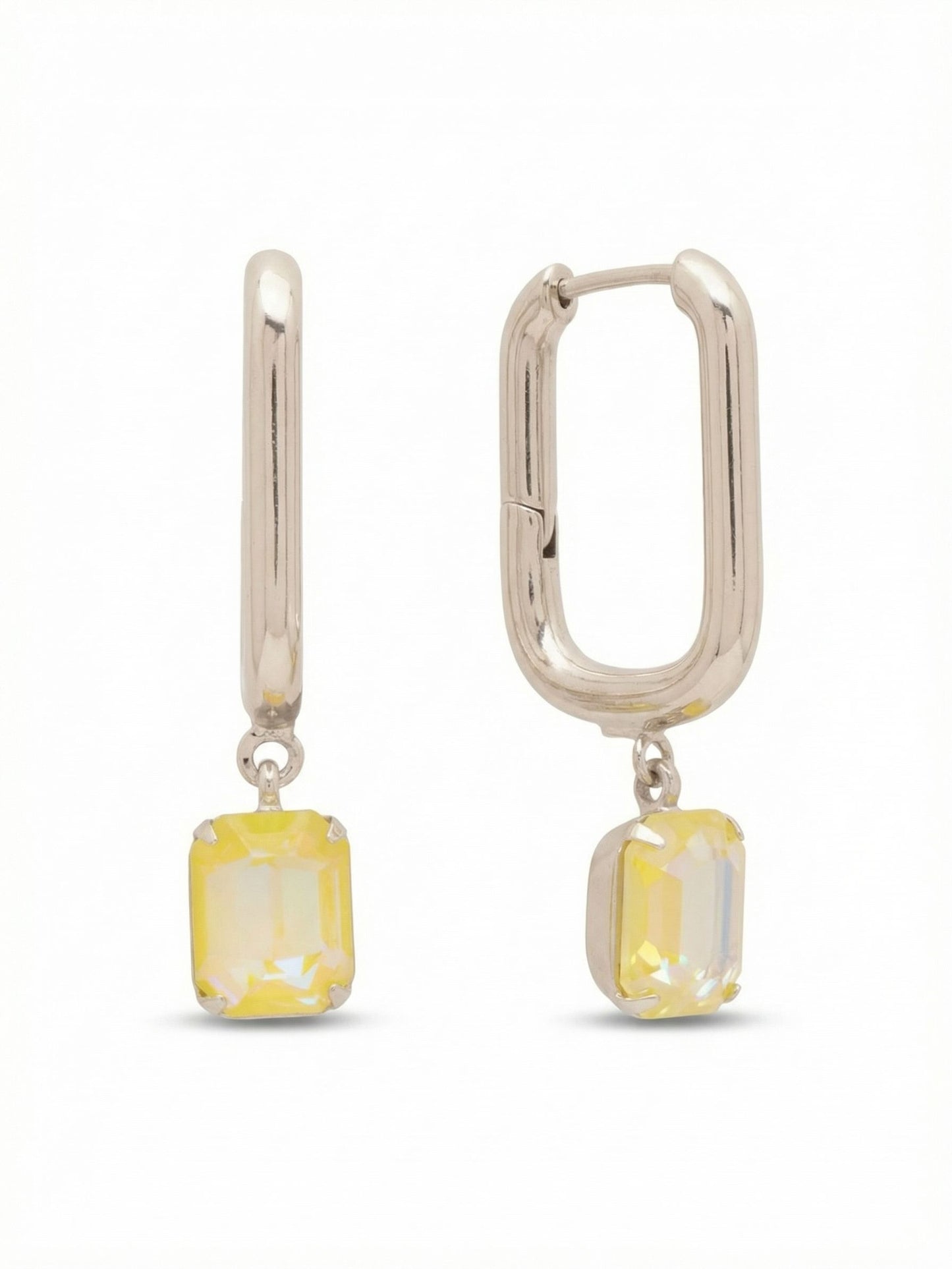 Sorrelli Light Topaz Delite Octavia Rectangle Hoop Earrings