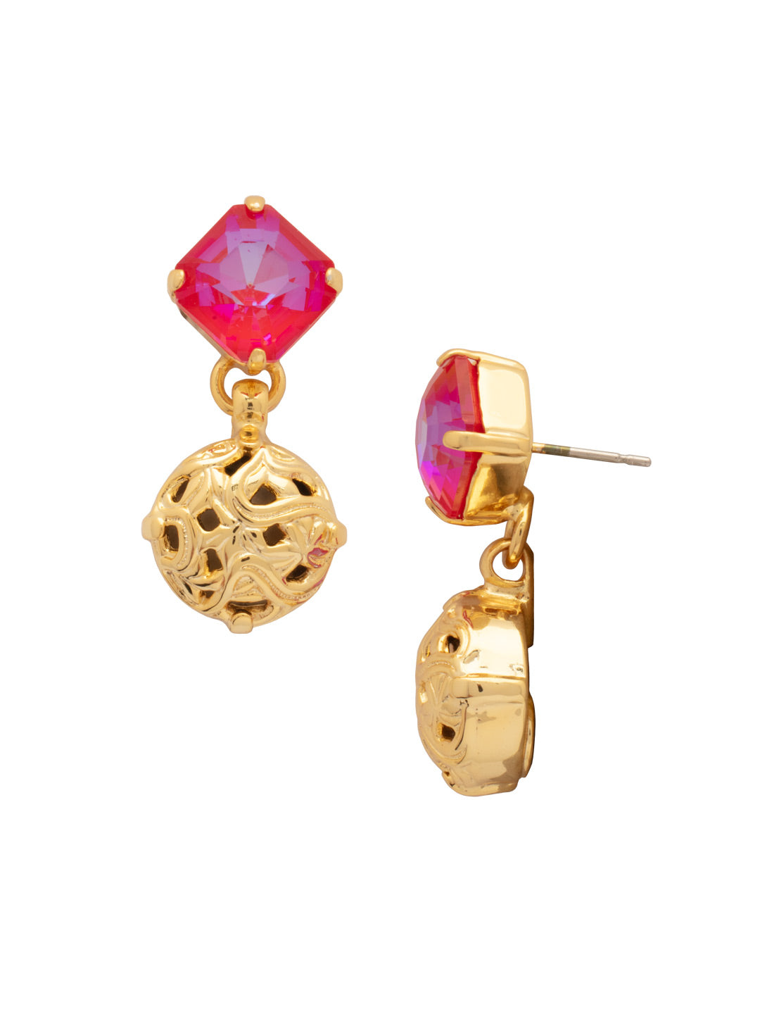Sorrelli Royal Red Delite Clementine Square Dangle Earrings