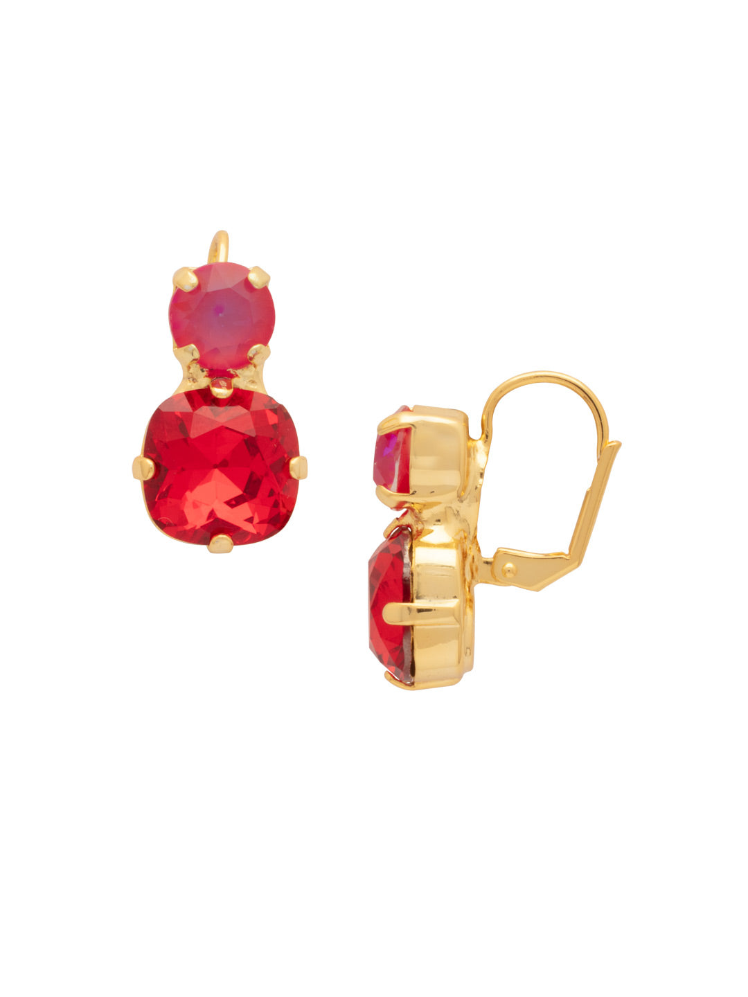 Sorrelli red velvet Cushion-Cut Round Dangle Earrings